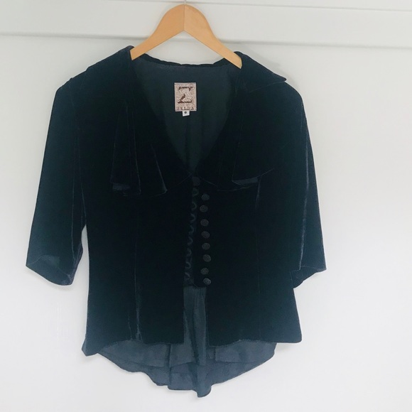 Vintage Jackets & Blazers - Amazing Velvet ZELDA Blazer, Victorian Style, Sz S